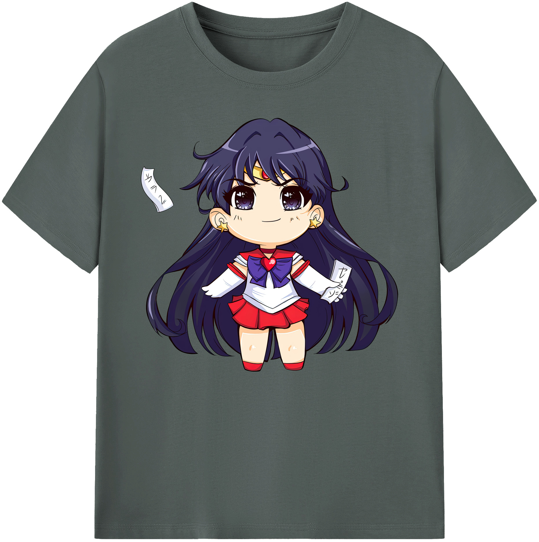 （画像用） 美少女戦士セーラームーン 火野レイ ひの レイ Sailor Moon Hino Rei （セーラーマーズ,Sailor Mars） 綿100％ メンズ半袖Tシャツ｜肌触りやわらか＆通気性